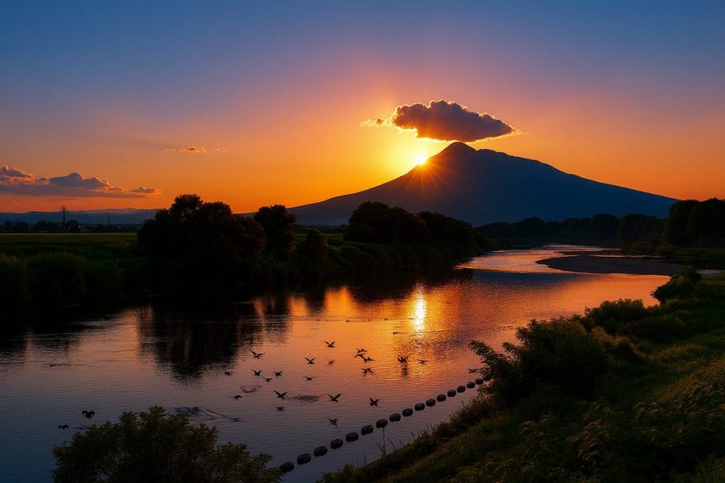 青森県藤崎町の風景