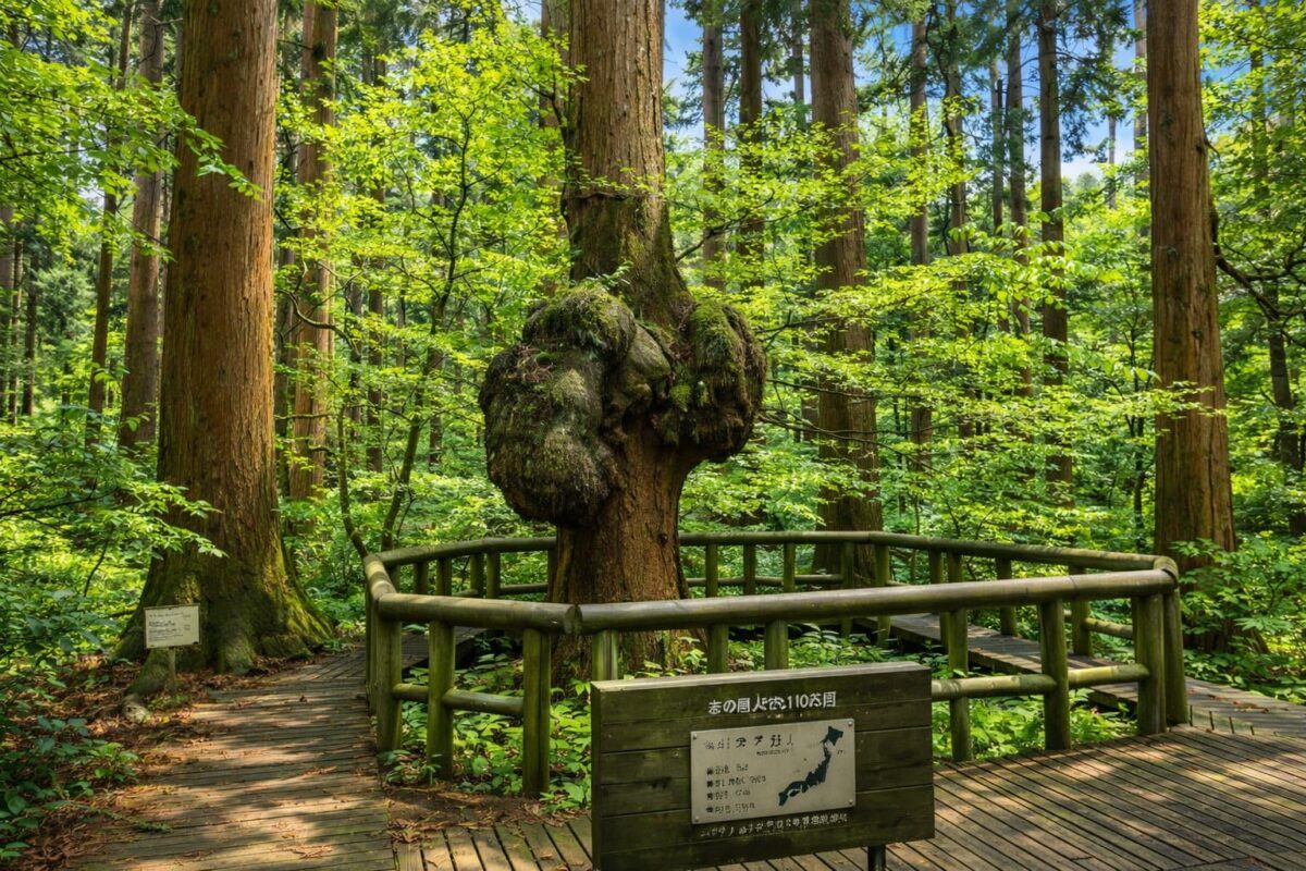 秋田県上小阿仁村の森の巨人「コブ杉」